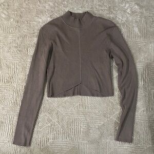 Garage Womens Grey Ribbed Crop Top